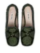 Miu Miu velvet beaded square-toe slippers