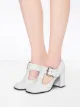 Miu Miu side buckle square toe pumps
