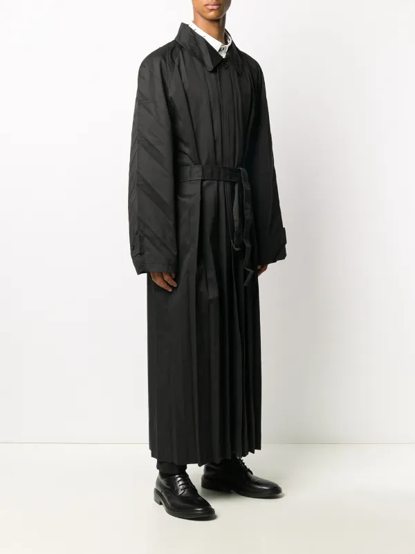 Balenciaga Pleated Belted Trench Coat 