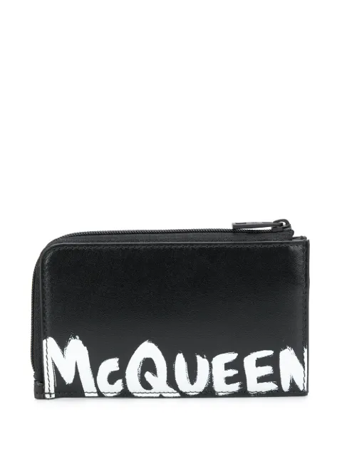 Click to view more detailed imagery on our partner's website Alexander Mcqueen Graffiti Logo Cardholder In Black
