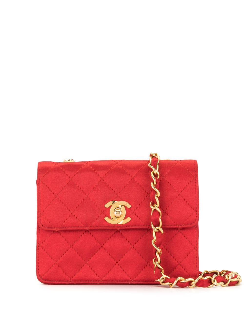 

CHANEL Pre-Owned 1990s CC diamond-quilted crossbody bag - Red