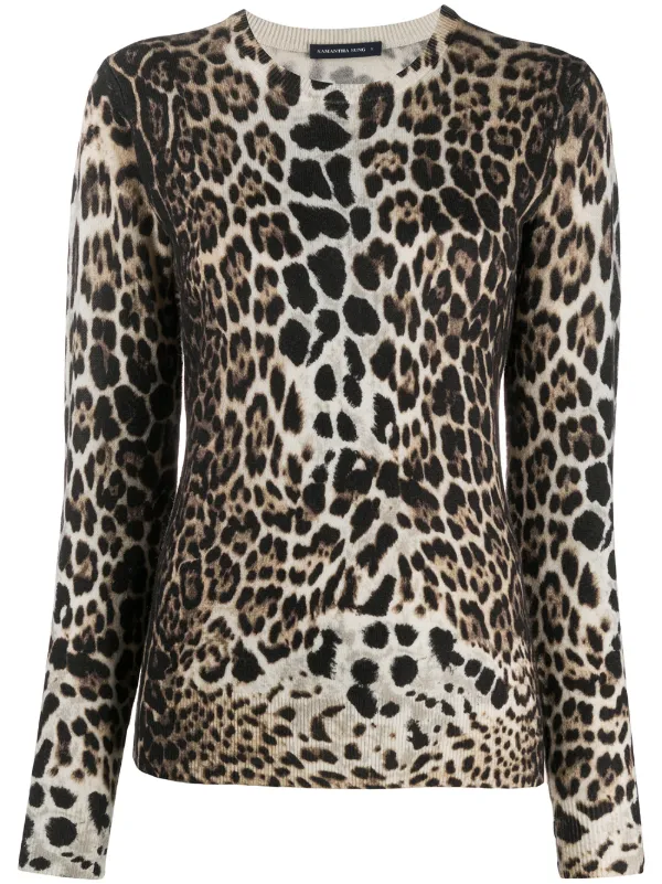 animal print cashmere jumper