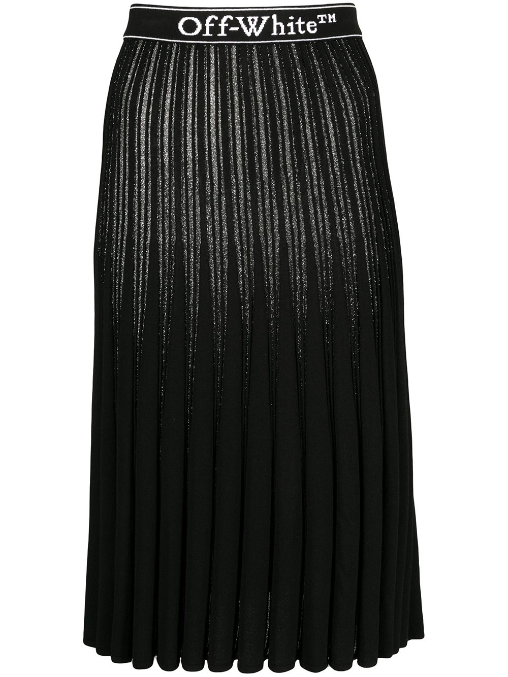 Off-White Metallic Knitted Pleated Skirt - Farfetch