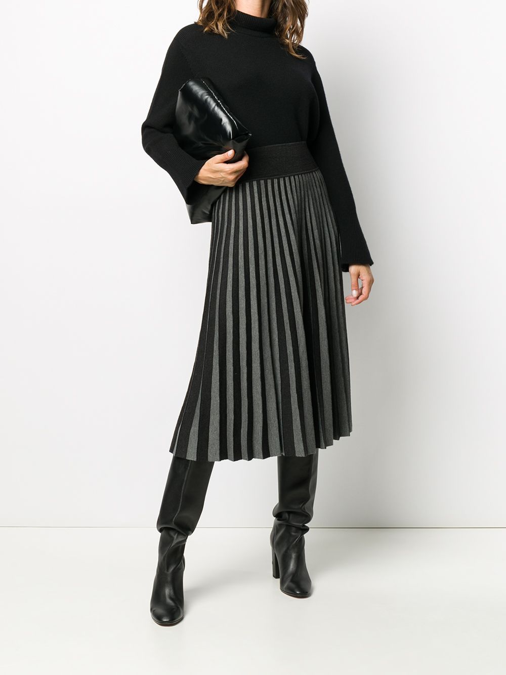 Agnona Pleated Knit Midi Skirt - Farfetch