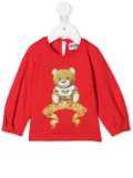 Moschino Kids teddy bear logo long-sleeved top - Red