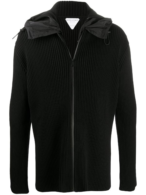 ribbed zip up hoodie