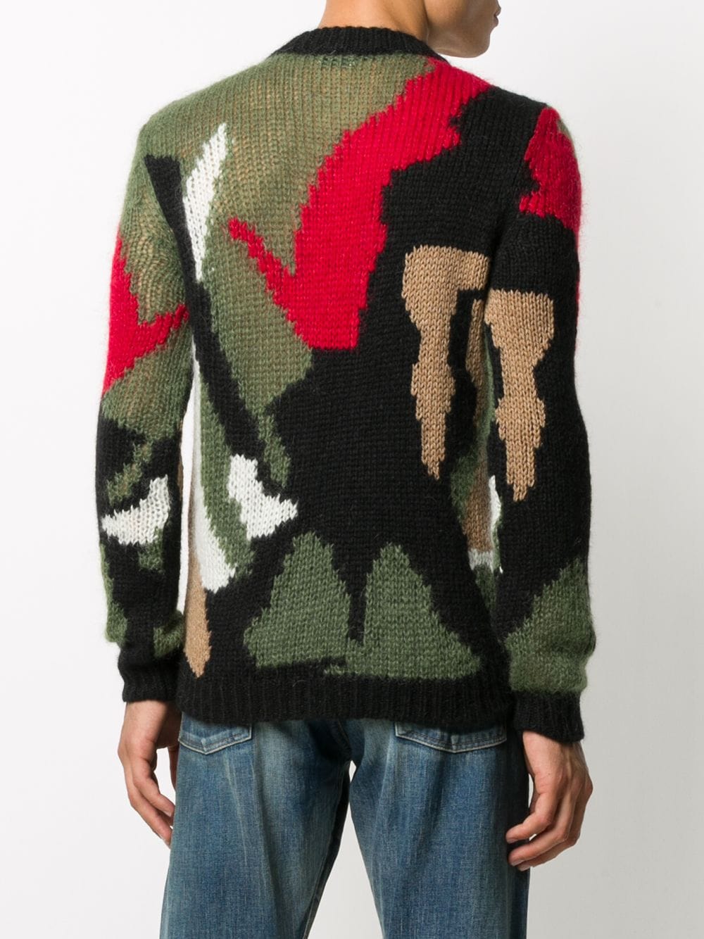 фото Saint laurent камуфляжный свитер вязки интарсия