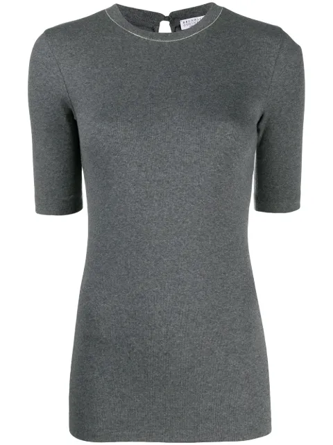 Brunello Cucinelli top tejido manga corta