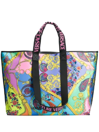 Versace Jeans Couture tote väska Med Barocktryck Farfetch Väskor från Versace Herr Farfetch