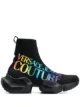 Image 1 of Versace Jeans Couture rainbow logo sock trainers