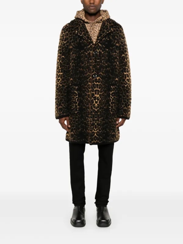 Saint laurent leopard coat on sale