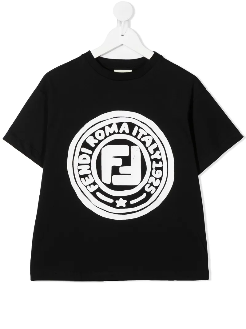 Click to view more detailed imagery on our partner's website Fendi Kids' Printed Cotton T-shirt In Black