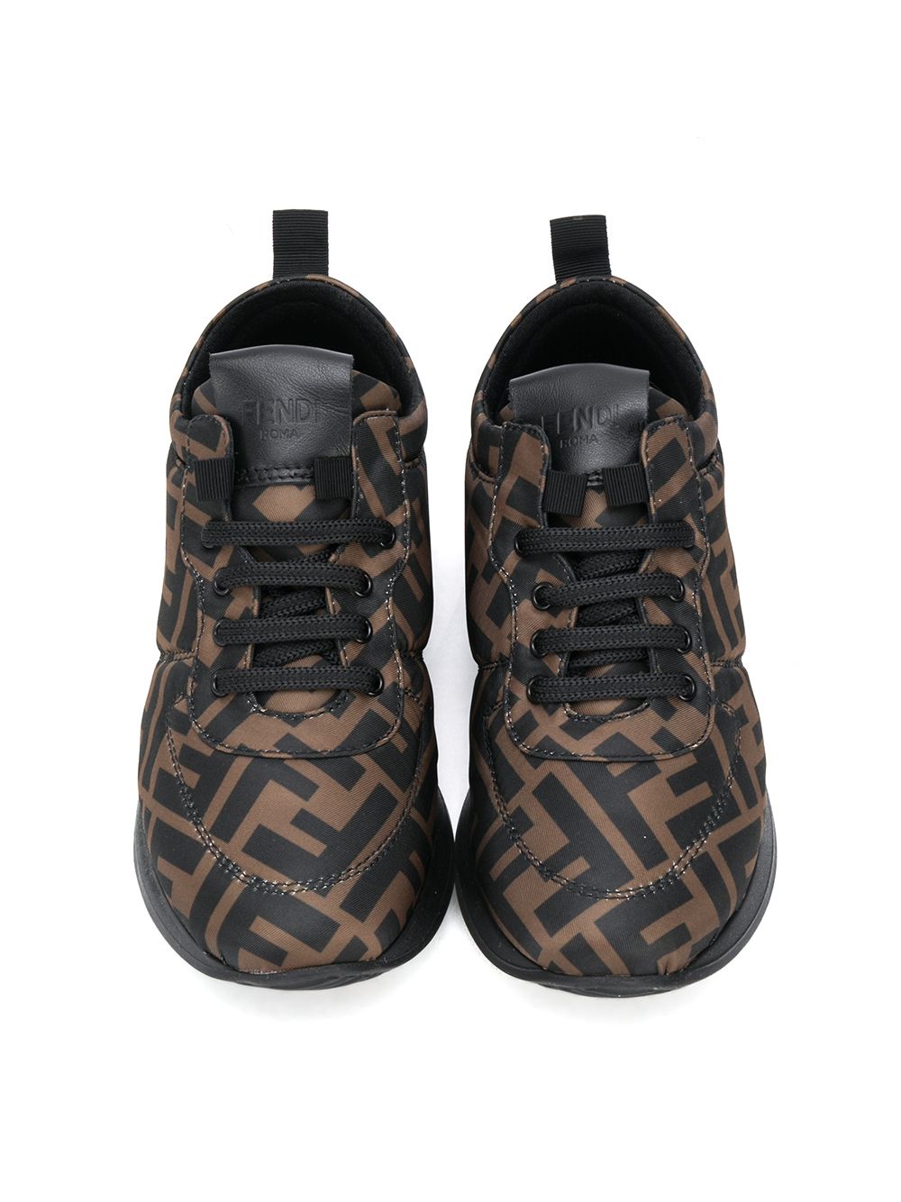 Shop Fendi Zucca Monogram-print Sneakers In Black