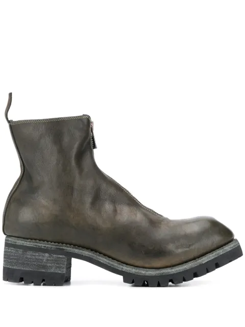 guidi front zip loafers