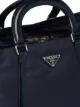 Prada logo plaque tote bag