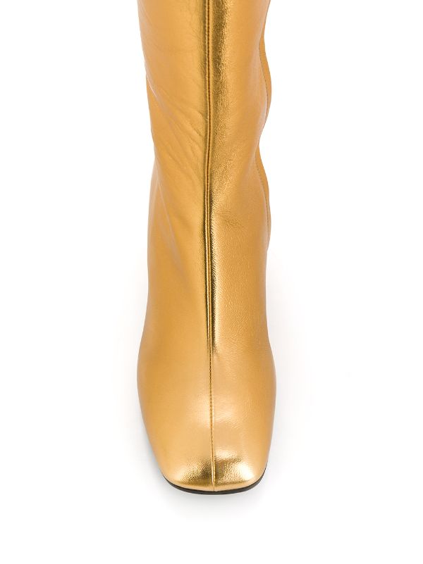Marni gold knee-high boots for women 