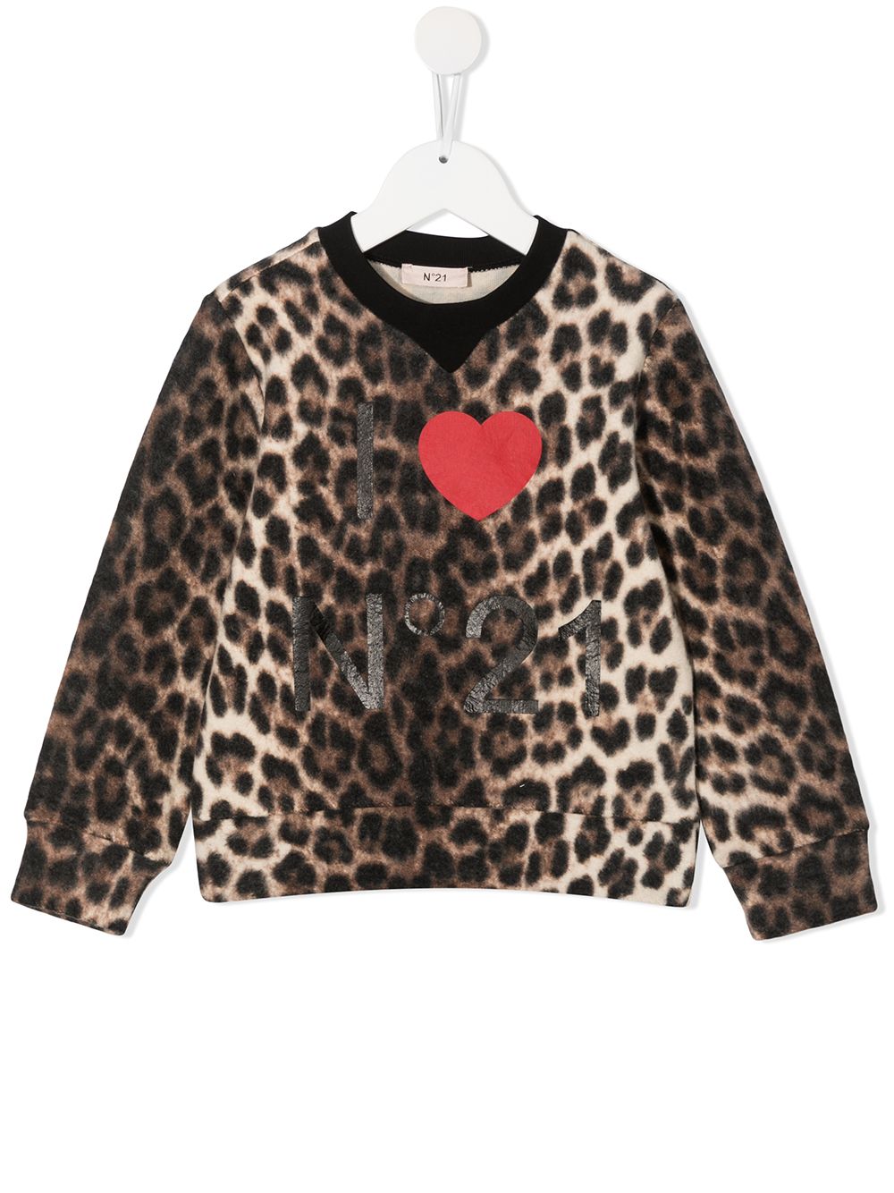 фото Nº21 kids leopard-print logo sweatshirt