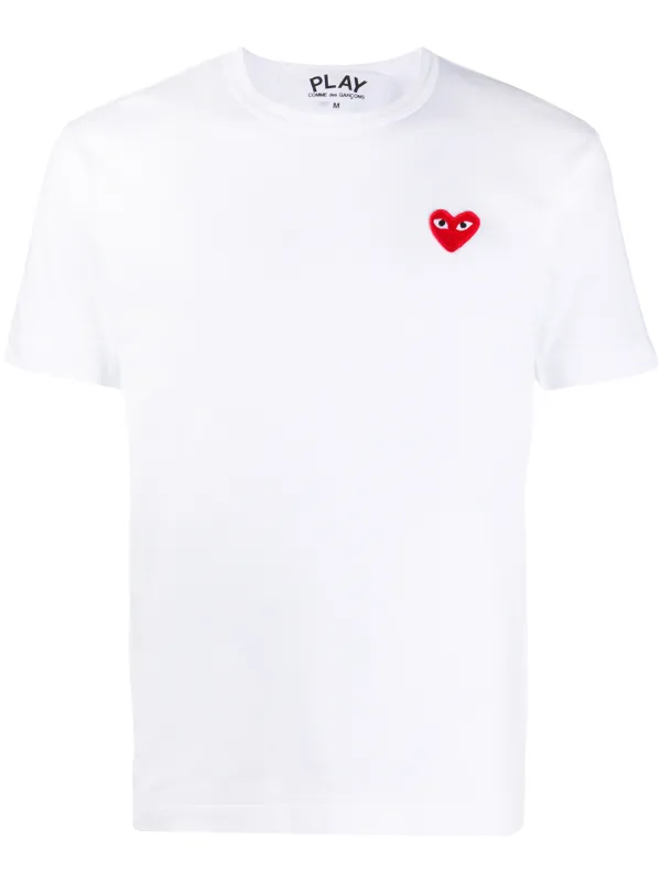 Comme Des Garçons Play Applique Logo T-shirt - Farfetch