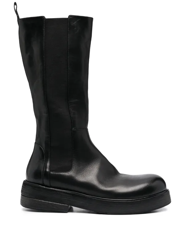 black platform sole boots