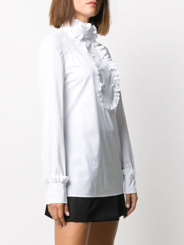 Prada Ruffle Bib Front Shirt - Farfetch