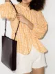 Image 2 of Peony check print puff sleeve shirt