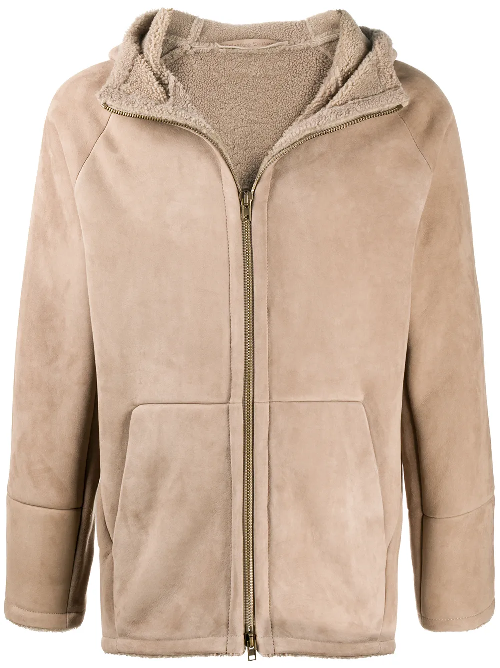 shearling hooded jacket