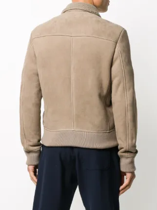 shearling-collar zipped jacket展示图