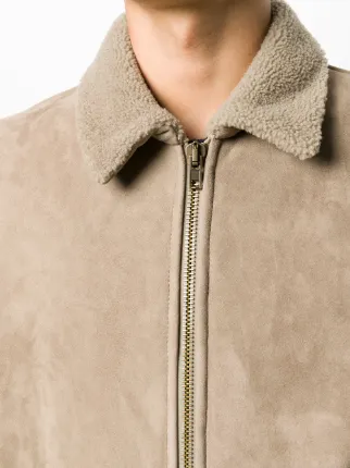 shearling-collar zipped jacket展示图