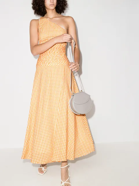 Peony Mandarin one-shoulder Midi Dress 