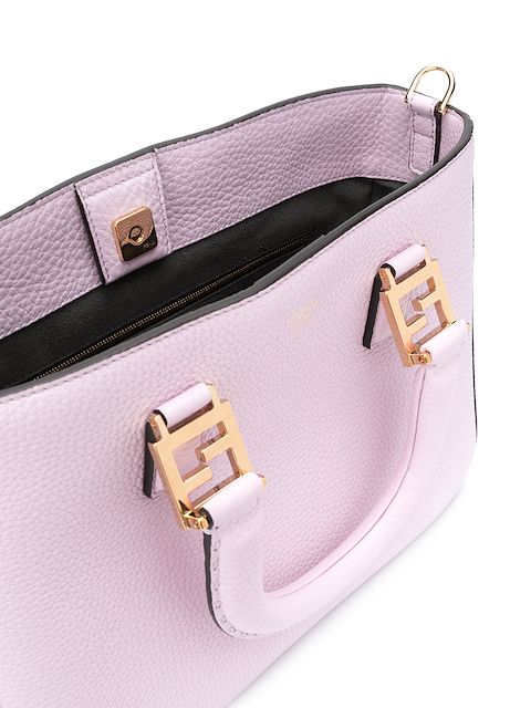 fendi purple leather mini tote