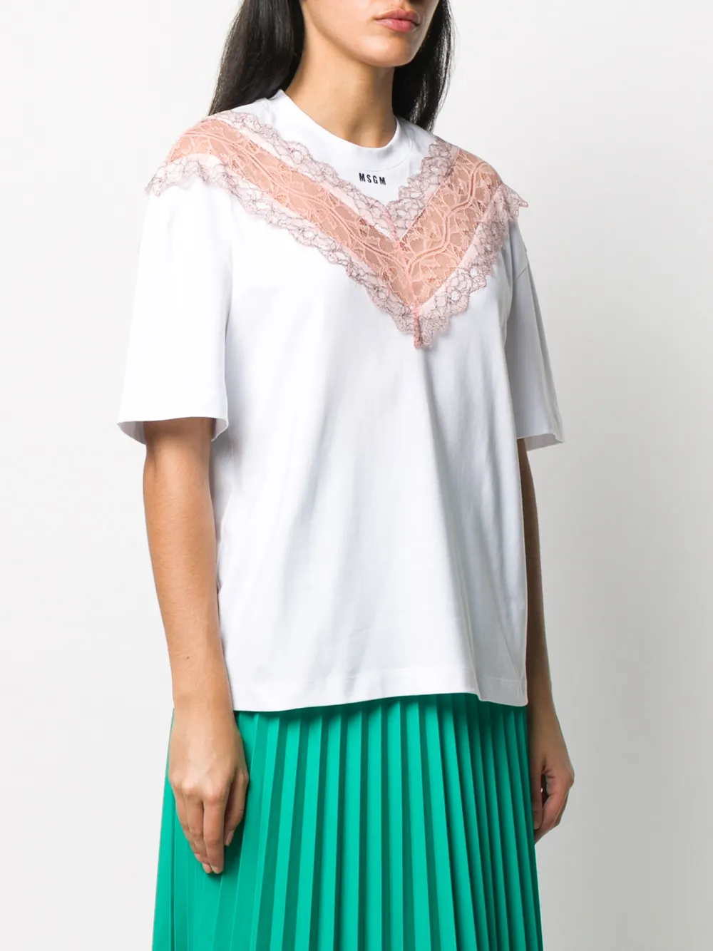фото Msgm футболка с кружевом