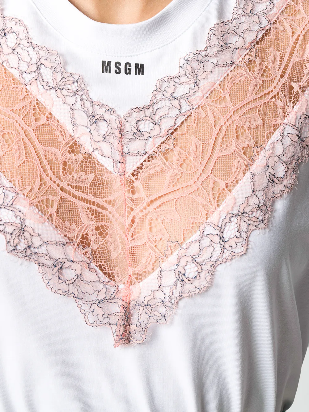 фото Msgm футболка с кружевом
