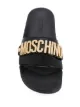 Moschino rhinestone-embellished logo slides