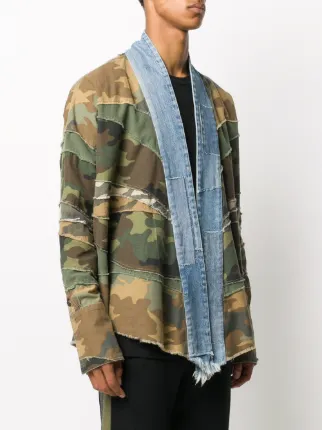 Mixed Camouflage Kimono jacket展示图