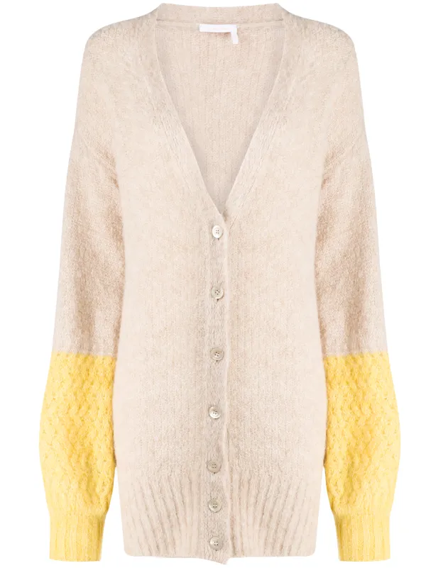 longline yellow cardigan