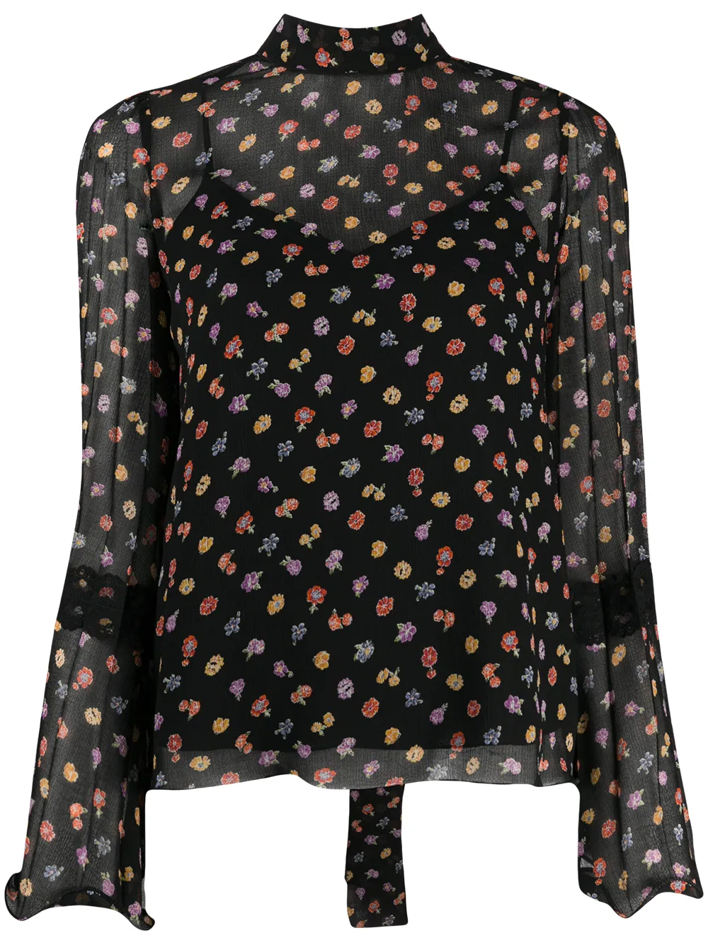 

See by Chloé floral print pussybow blouse - Black