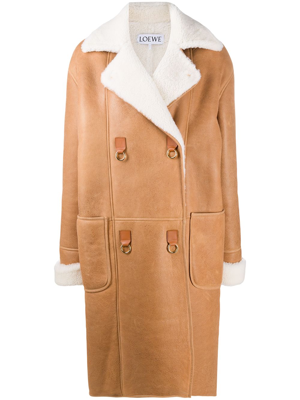 фото Loewe oversized textured double-breasted coat