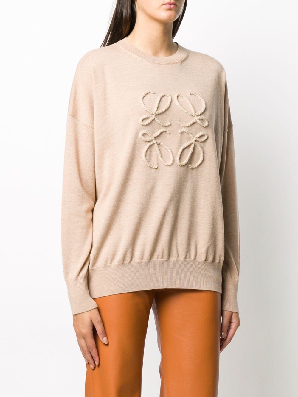 фото Loewe anagram embroidered fine knit jumper