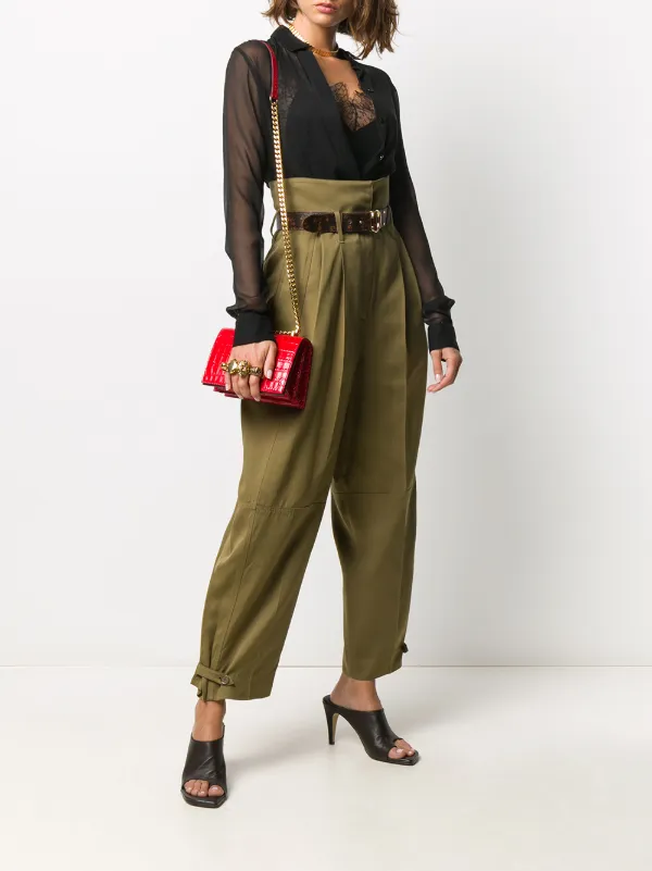 High waisted military trousers Clearance