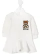 Image 1 of Moschino Kids teddy bear embroidered contrast sleeve dress