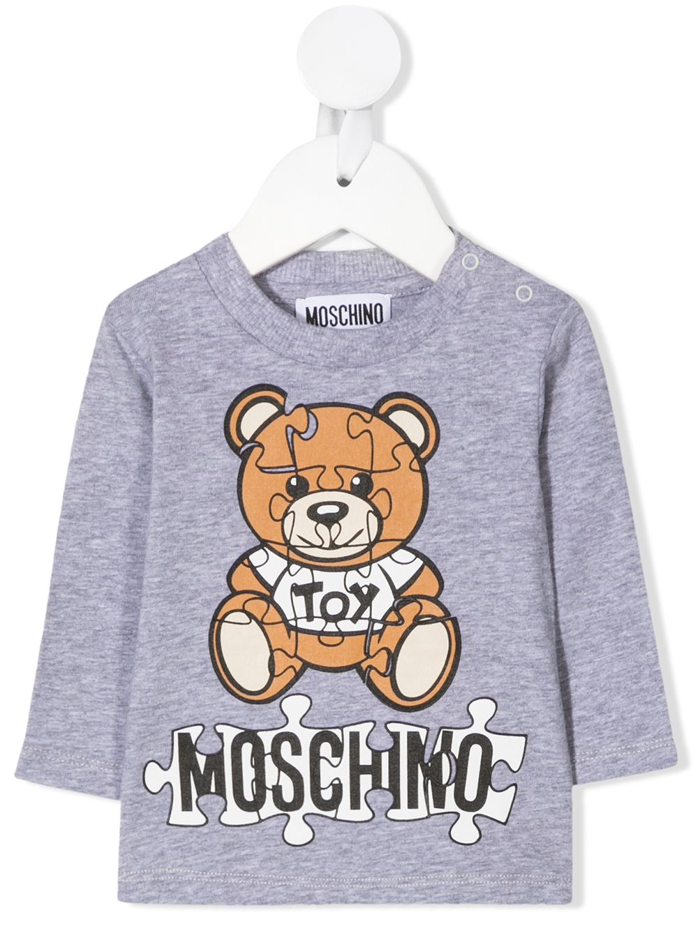 фото Moschino kids толстовка с принтом puzzle teddy