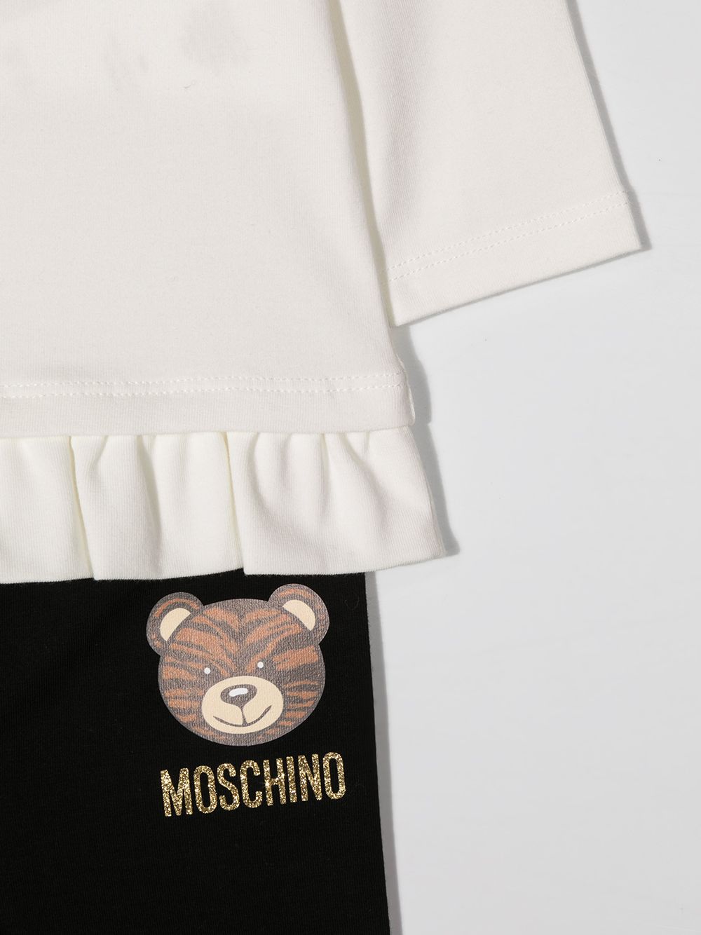 фото Moschino kids спортивный костюм с принтом teddy bear и оборками