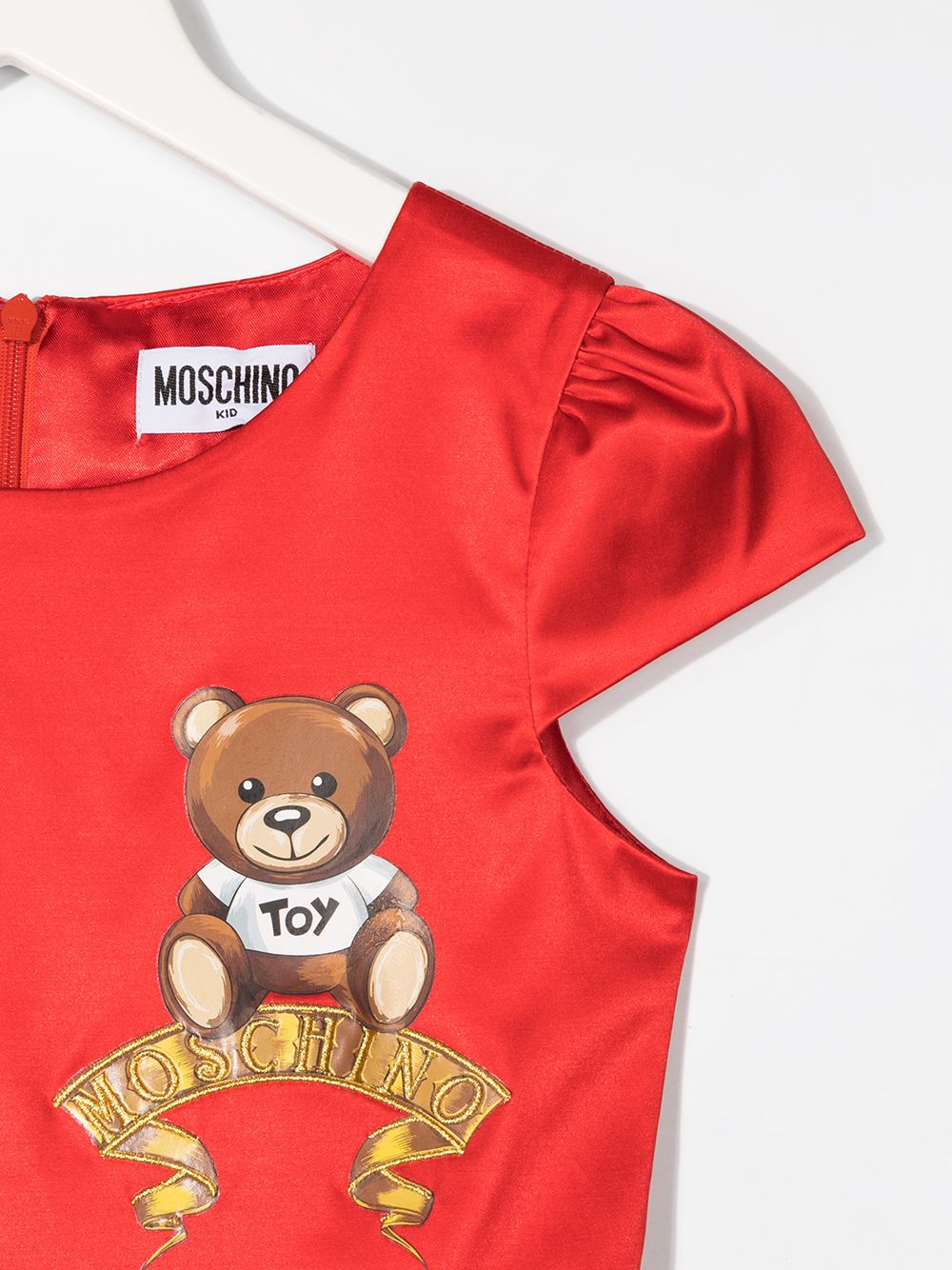 фото Moschino kids платье с рукавами кап и принтом