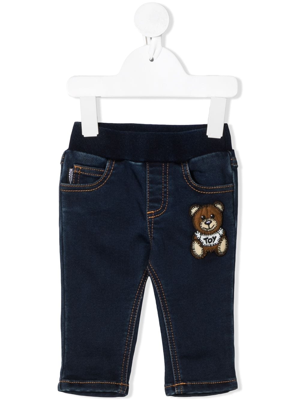 фото Moschino kids джинсы с вышивкой teddy bear