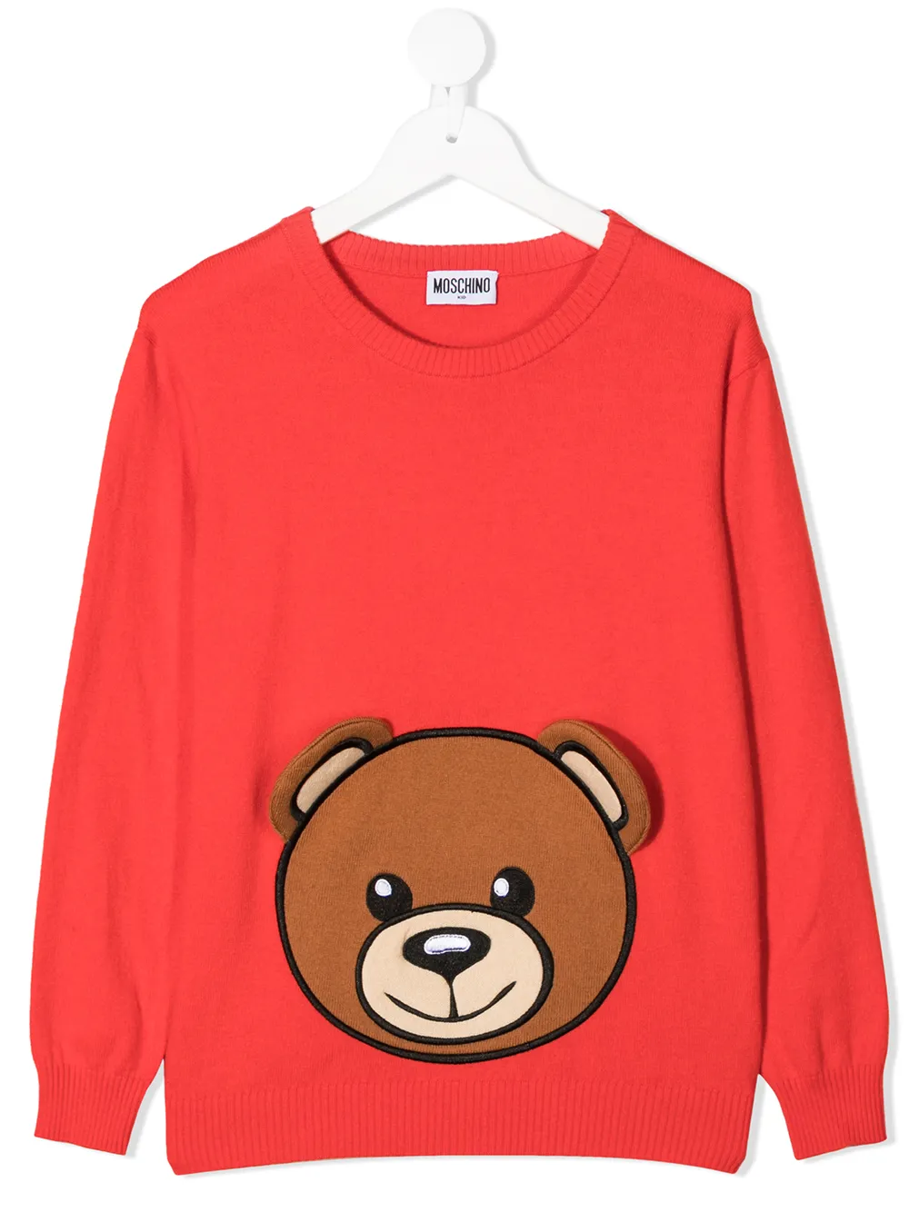 

Moschino Kids suéter de intarsia con motivo Teddy Bear - Rojo