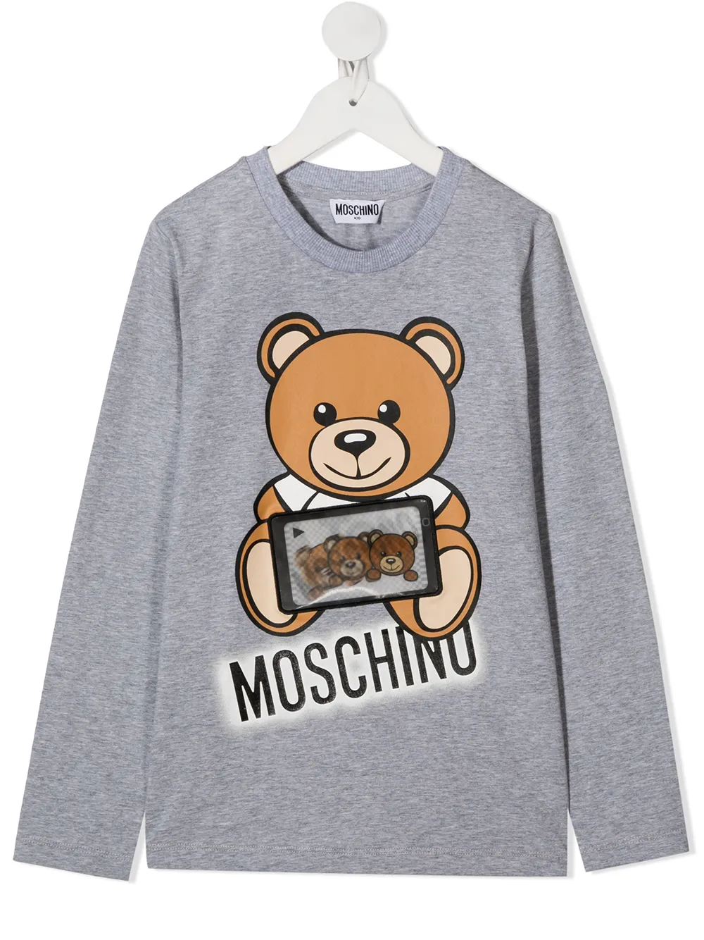 

Moschino Kids playera con motivo Teddy Bear - Gris