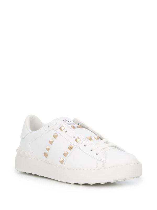 valentino white studded trainers