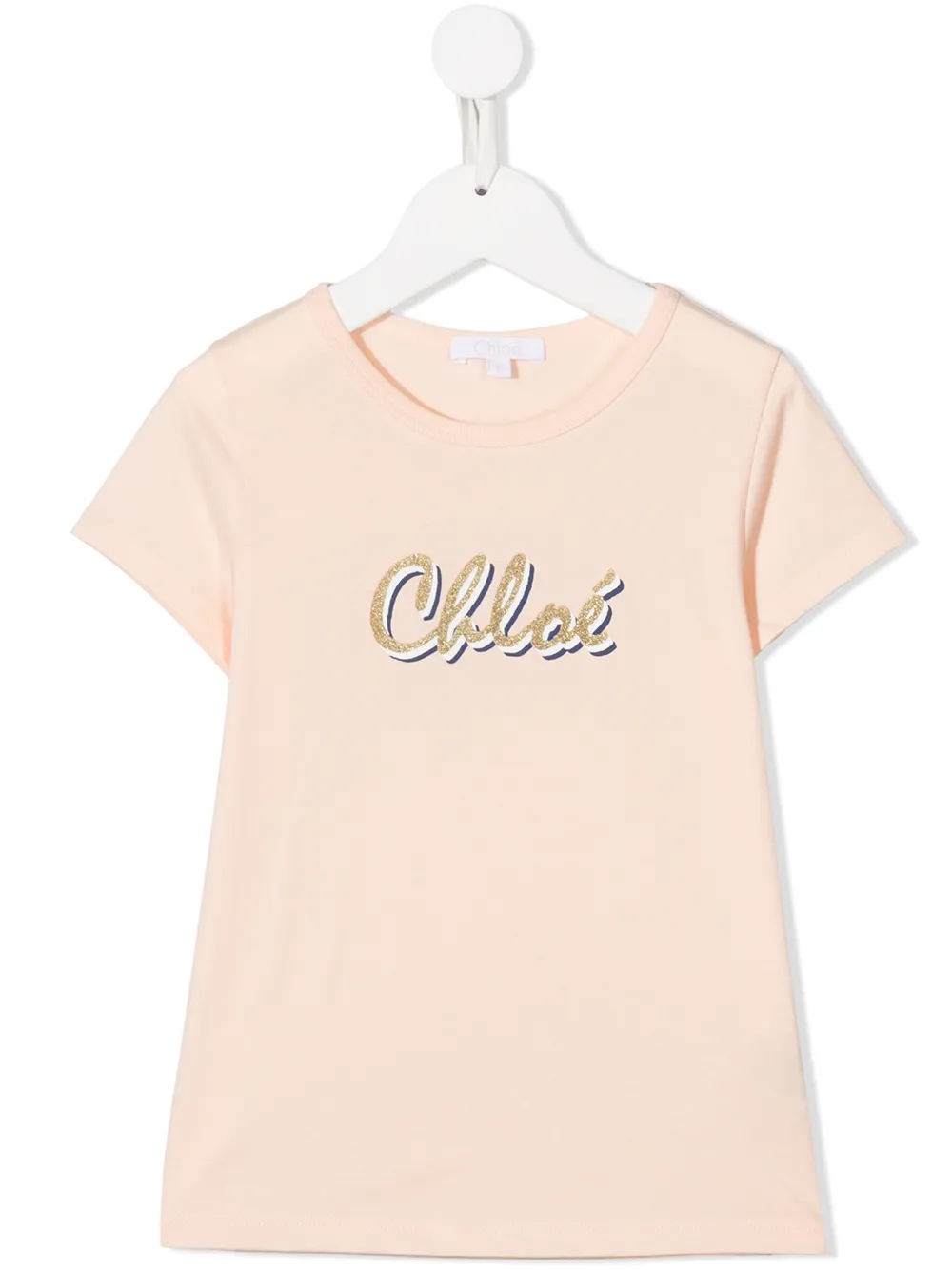 

Chloé Kids playera con logo estampado - Rosado