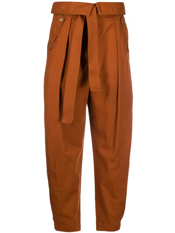 high waisted cotton trousers
