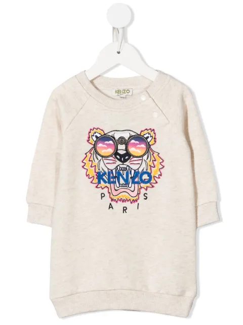 kenzo kids tiger 刺绣套头连衣裙